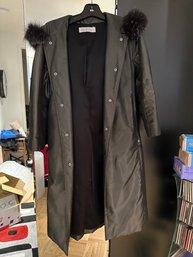 MaxMara Fur Hooded Winter Black Coat