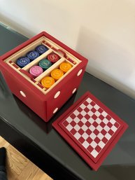 Renzo Romagnoli Red Dice Leather Multi Game Box