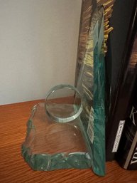 Vintage Glass Bookends