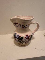 Hand Painted Pitcher Italian Italy Wine Water Pottery