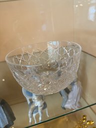 Elegant Hand Cut Lead Crystal Pineapple Pattern Bowl