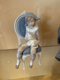 Gorgeous Lladro Little Harlequin Porcelain Statue