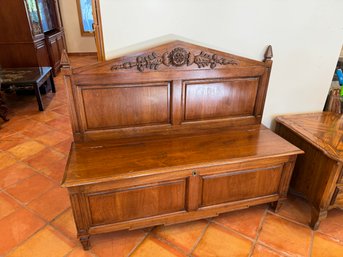 Antique Victorian Wooden Bench Washstand