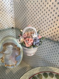 Vintage Porcelain Flower Basket