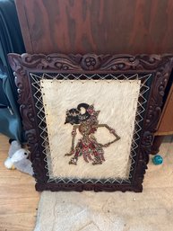 Wayang Kulit Unique Frame Art Signed On Back