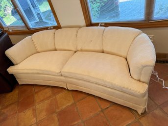 Vintage English Scalloped Style Arm Sofa