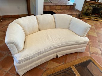 Antique English Scalloped Style Arm Sofa