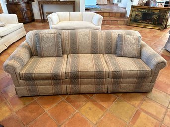 Beautiful Beige Striped Couch Loveseat Set