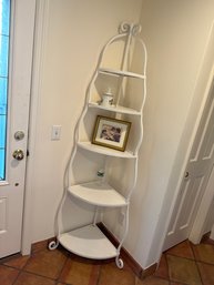 Vintage White Corner Shelf With 5 Compartments