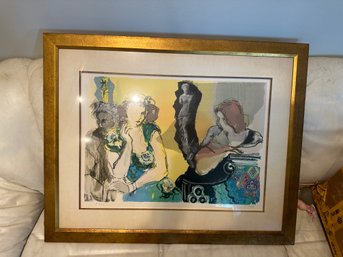 Woman In Green Dress Lithograph By Batia Magal 13/300