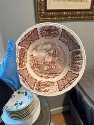 Fair Winds - Original Copper Engravings Depicting Historical Scenes Of Chinese Export To America Serving Bowl