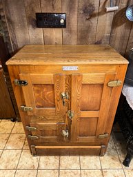 R. H. Macy & Co Antique Solid Oak Ice Box Chest