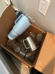 Lot Of Glass Tumblers And Cups For Storage