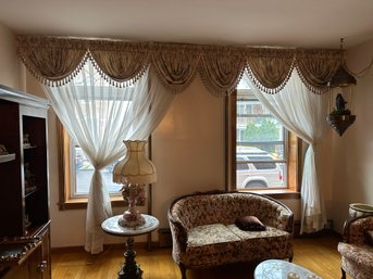 Beautiful Window Drapes And Curtains White And Golden