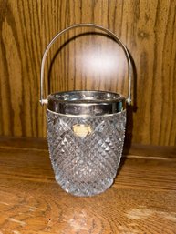 Vintage Square Pattern Cut Crystal Ice Bucket