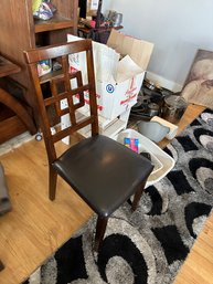 Leather Chair With Wooden Base