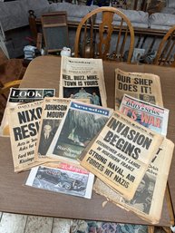 Collection Of Vintage News Articles With Significant Stories