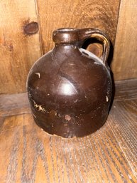 Antique Stoneware Jug Wide Mouth Chocolate Brown