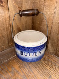 Vintage Stoneware Butter Container Country Farmhouse Kitchen Decor