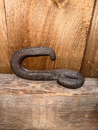 Antique Blacksmith Hand Forged Wrought Iron Pulling Hook