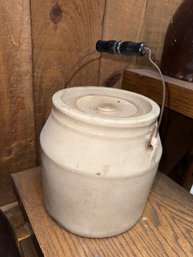 Large Stoneware Preserves Jar With Lid And Handle