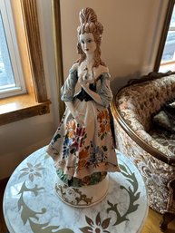 Antique Large Model In Polychrome Porcelain Figurine Made In Italy