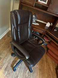 Dark Leather Adjustable Desk Chair