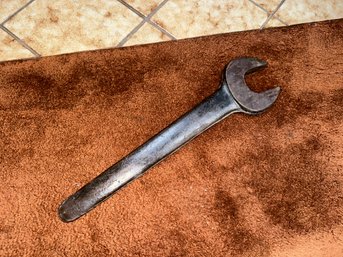 Vintage Open Ended Single Head Cast Iron Wrench Large And Heavy