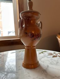 Antique Handcraft Wood Vase With Cork Vase