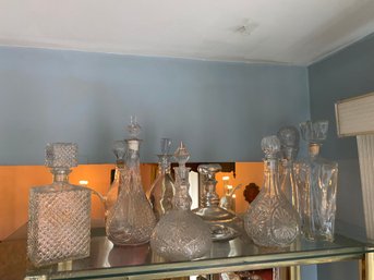 Elegant Vintage Collectibles Home Decor Glass Decanters Collection