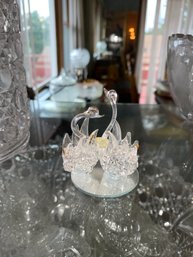 Crystal Swan Couple Figurine