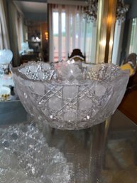 Vtg EAPG American Brilliant Cut Glass Heavy Crystal Bowl