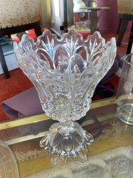 Vintage Lead Crystal Clear Glass Vase