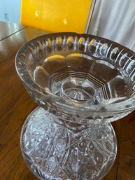 Vintage Crystal Punch Bowl Pedestal