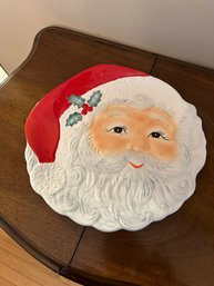 Large Santa Claus Head Christmas Platter