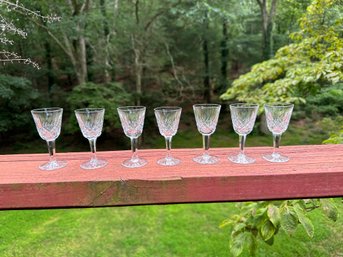 Set Of 7 Waterford Crystal Lismore Small Liqueur Glasses