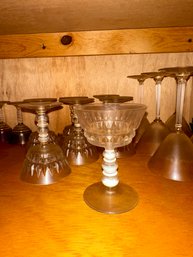 Lot Of Vintage Cut Crystal Craft Cocktail Glasses