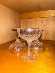 Lot Of Stuart England Crystal Low Champagne Crystal Glasses