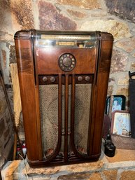 RARE 1937 ABSOLUTELY STUNNING SILVERTONE 4787 '12' TUBE FLOOR RADIO 'TELEDIAL' Working