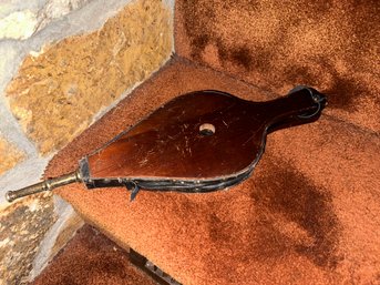 Antique Wooden And Leather Fireplace Bellows