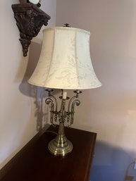 VTG Triple French 3 Arm Brass Candelabra Bouillotte Table Lamp~ 3 Way Switch