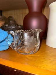 American Brilliant Cut Glass Daisy Creamer