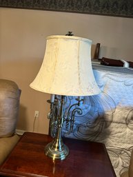 VTG Triple French 3 Arm Brass Candelabra Bouillotte Table Lamp~ 3 Way Switch