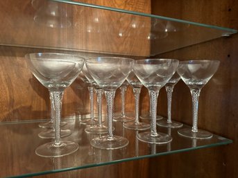 Stunning Stuart Iona Air Twist Port Crystal Wine Glass Set Of 12