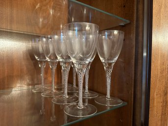 Stunning Stuart Iona Air Twist Port Crystal Wine Glass Set Of 8 #3