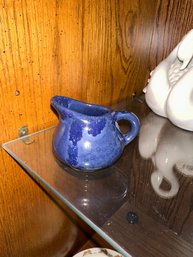 Vintage Blue Mid Century Pitcher