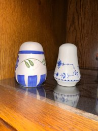 Blue And White Floral Salt And Pepper Shaker Set