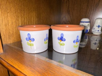 Hand-painted Little Blue Violets Mini Pots