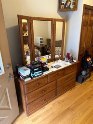 Vintage Dressing Table With 3 Piece Mirror