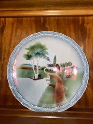 German Country Cottage Scene Plate